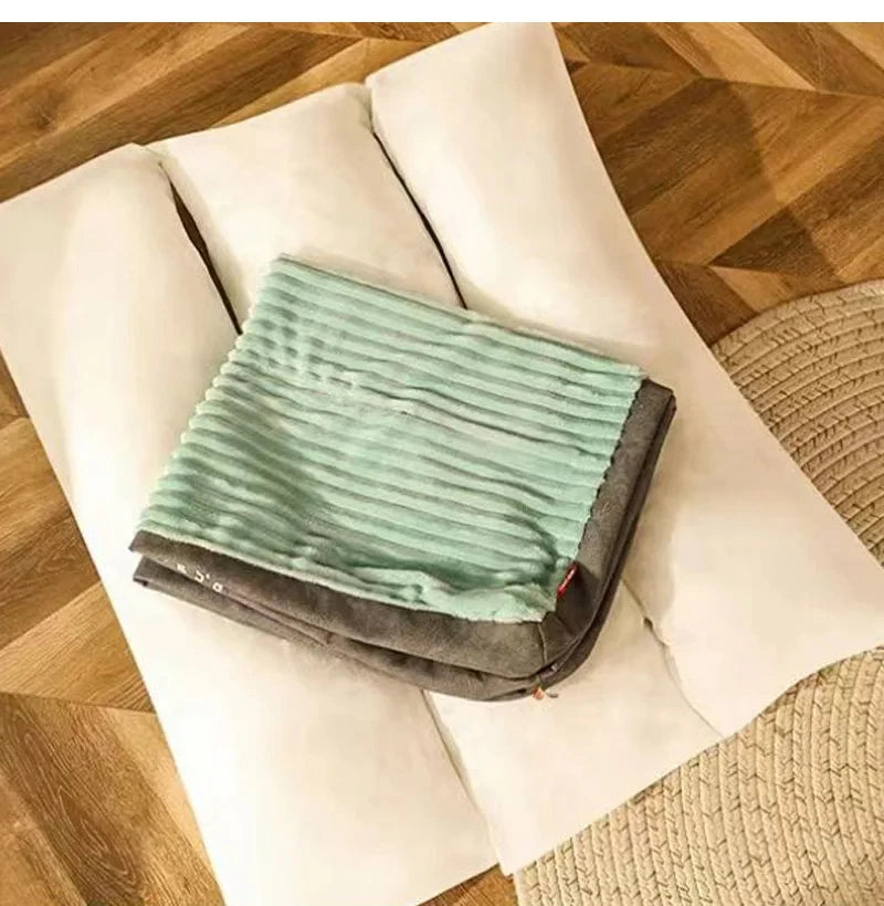 Corduroy Pet Sleeping Mat – Washable Winter Bed for Small to Large Dogs