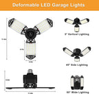 LED Garage Light – 11 Adjustable Panels for Workshop Industrial Lighting