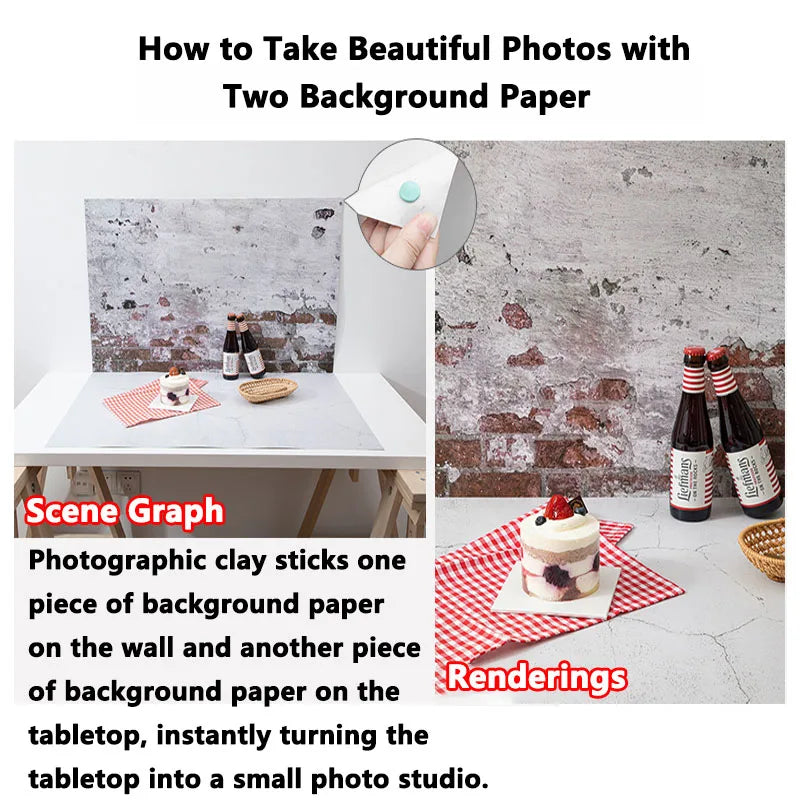 Marble Wood Grain Photography Backdrop – 57x87cm Waterproof Studio Props