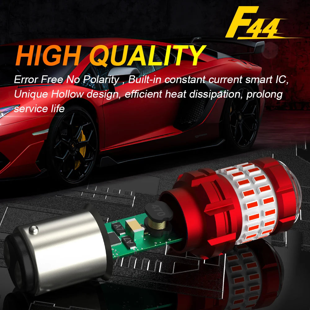 1157 Red LED Brake Light Bulbs – Canbus Replacement for Car Stop Lights