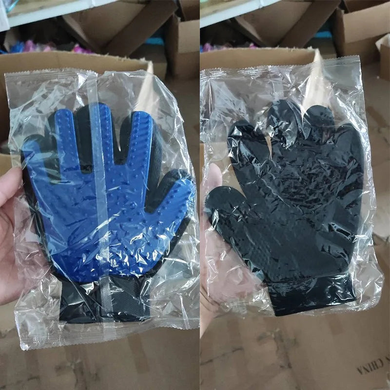 Rubber Grooming Gloves – Pet Hair Remover Brush for Dog and Cat Bathing