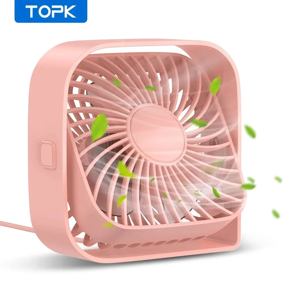 Portable Mini Desk Fan – 360 Degree Quiet USB Cooling for Home and Camping
