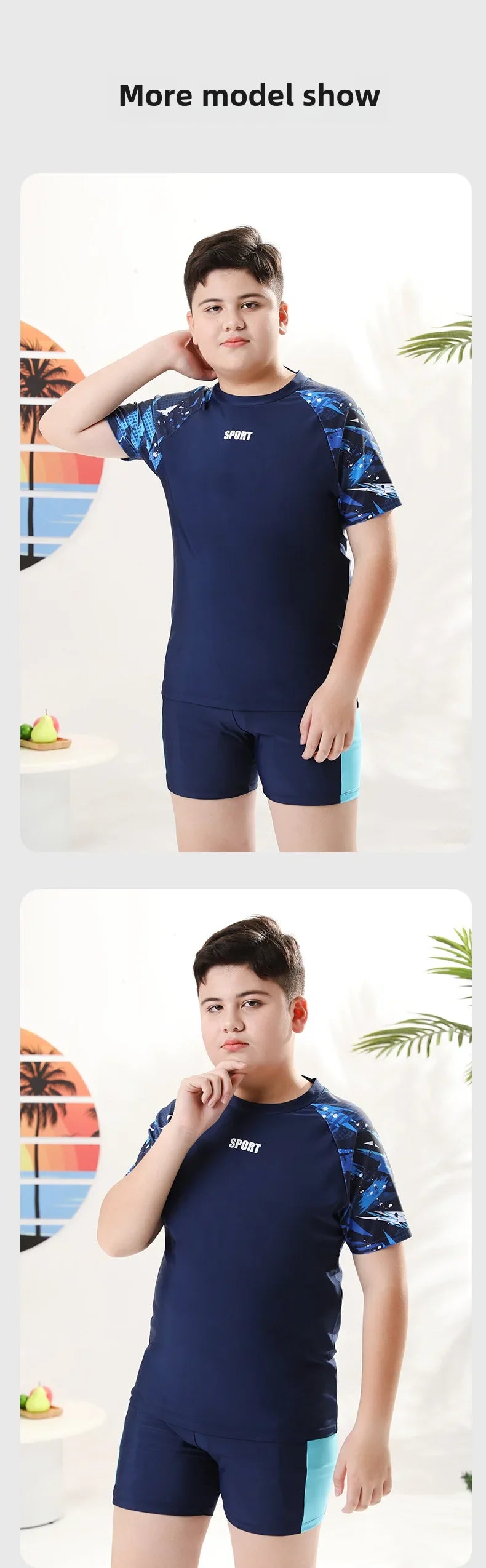 Boys Two-Piece Swimsuit – UV Protection Swimwear for Summer Swimming