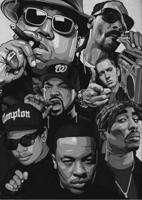 Hip Hop Canvas Wall Art – Notorious BIG and Tupac Poster for Home Decor