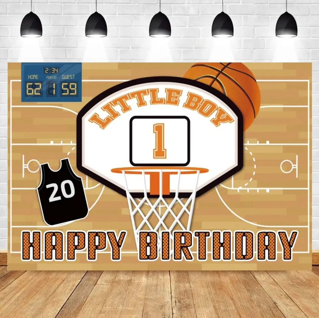 Basketball Stadium Photography Backdrop – Sport Theme for Kids Birthday Party