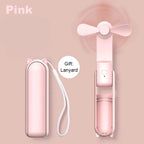 Portable Handheld Cooling Fan – USB Rechargeable Power Bank for Travel