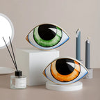 Ceramic Evil Eye Figurine – Lucky Amulet Ornament for Home Living Room Decor