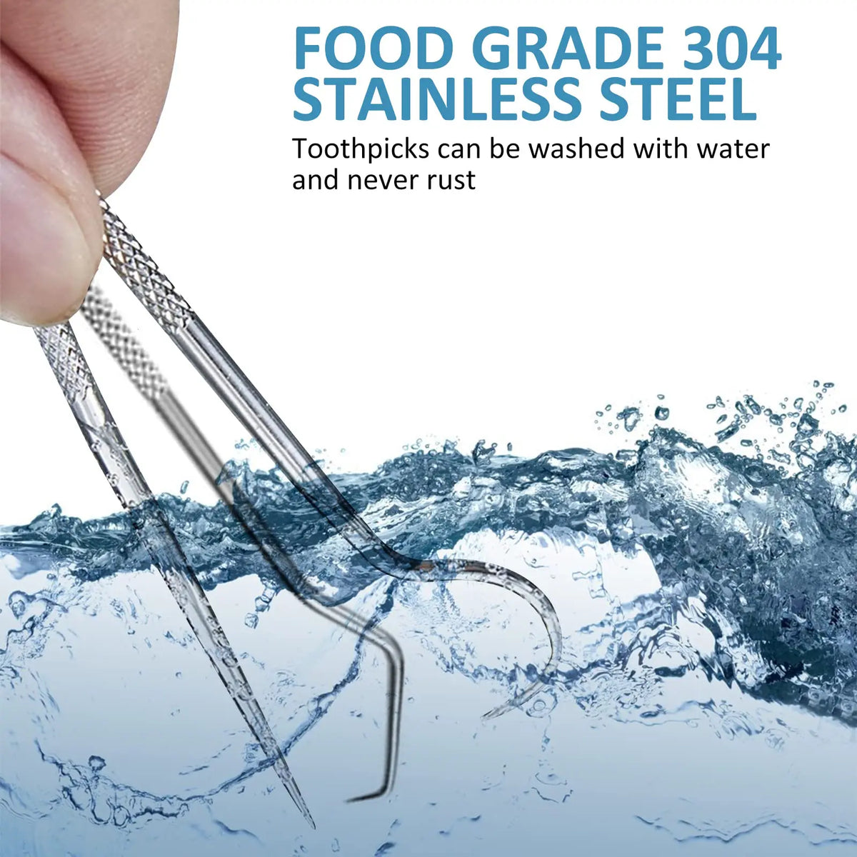 Reusable Aluminum Toothpick Set – Portable Oral Cleaning for Dental Hygiene
