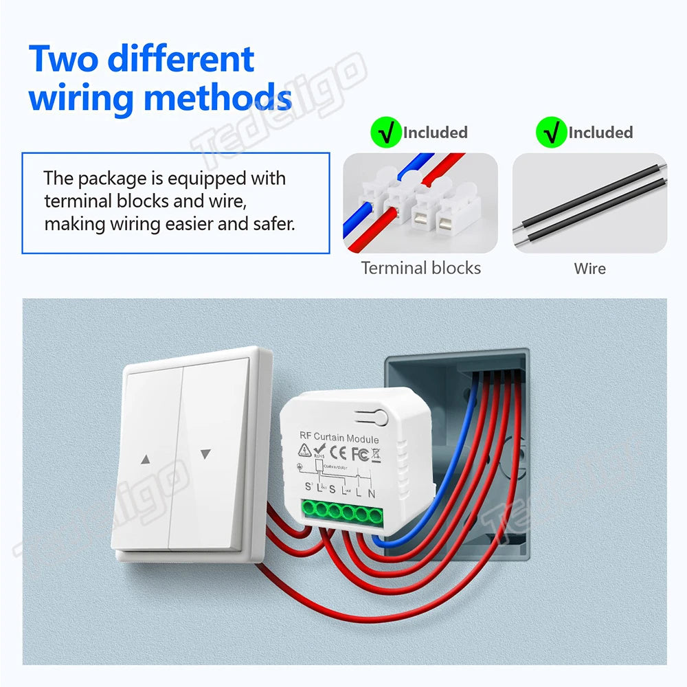 RF Curtain Switch Module – Wireless Remote Control for Motorized Roller Blinds