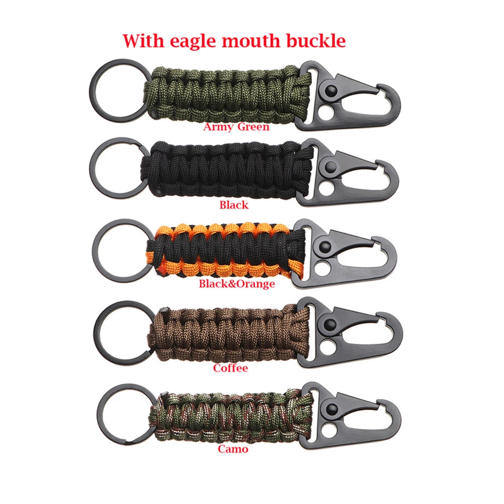 Paracord Survival Keychain – Military Carabiner for Outdoor Camping Gear