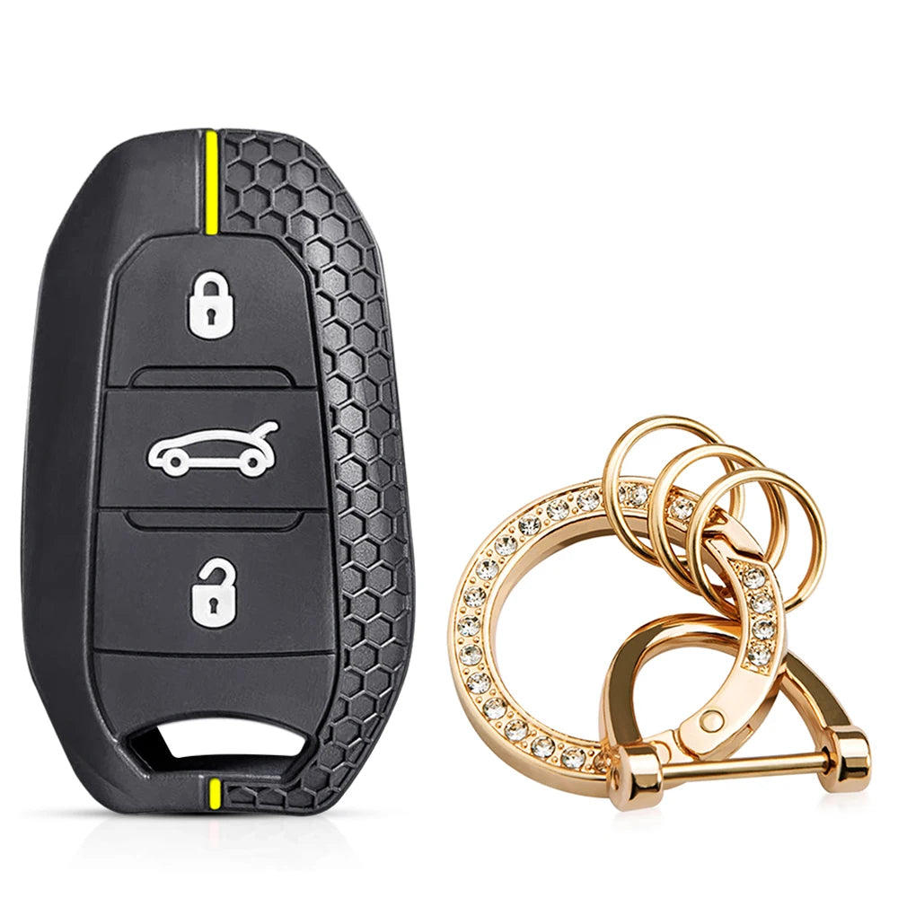 Silicone Car Key Fob Cover – Protective Remote Case for Peugeot and Citroen