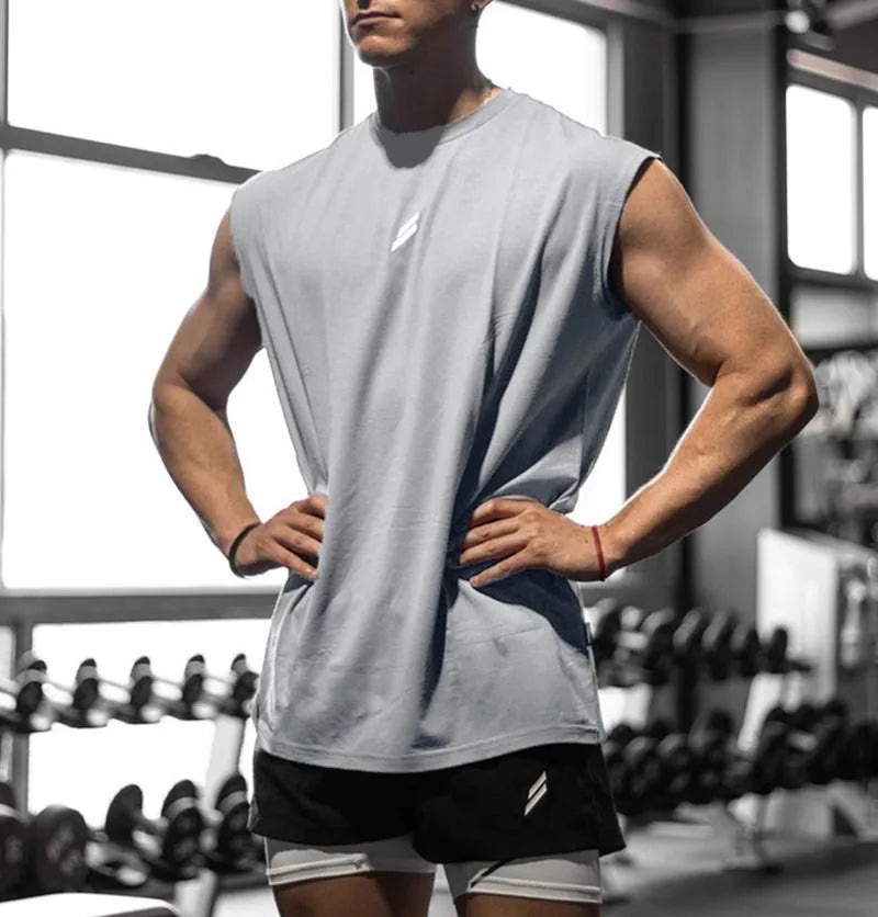Mens Sleeveless Sports Tank – Quick-Dry Breathable Vest for Gym Training