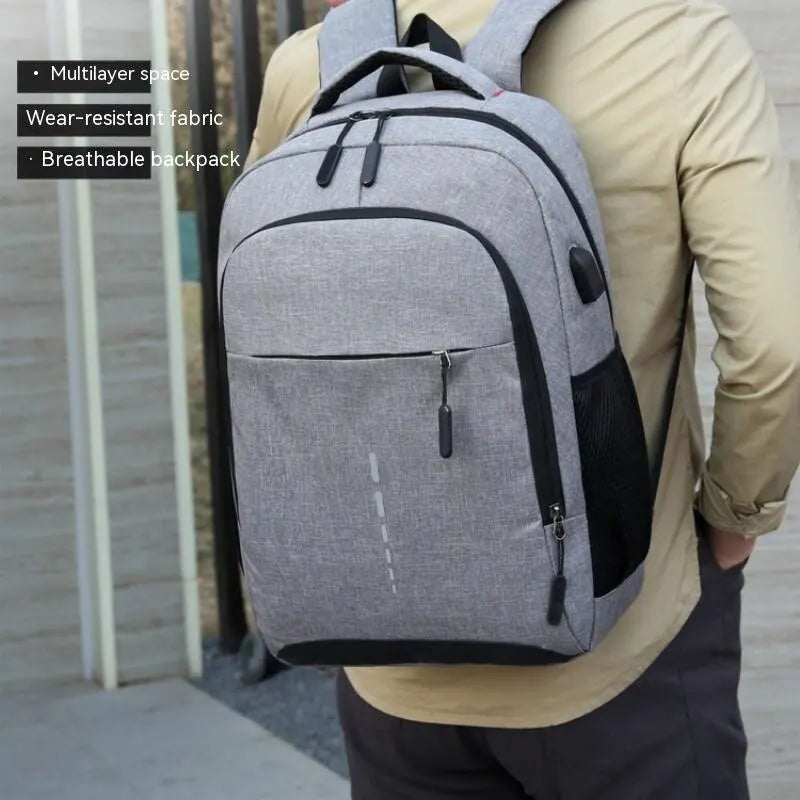 Large Capacity Laptop Backpack – Unisex Minimalist Travel Bag for Students