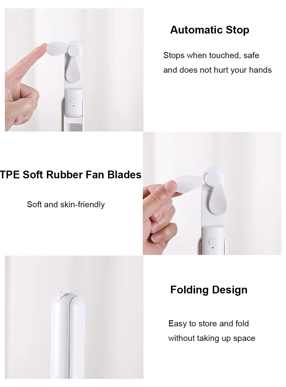 Portable Handheld Cooling Fan – USB Rechargeable Power Bank for Travel