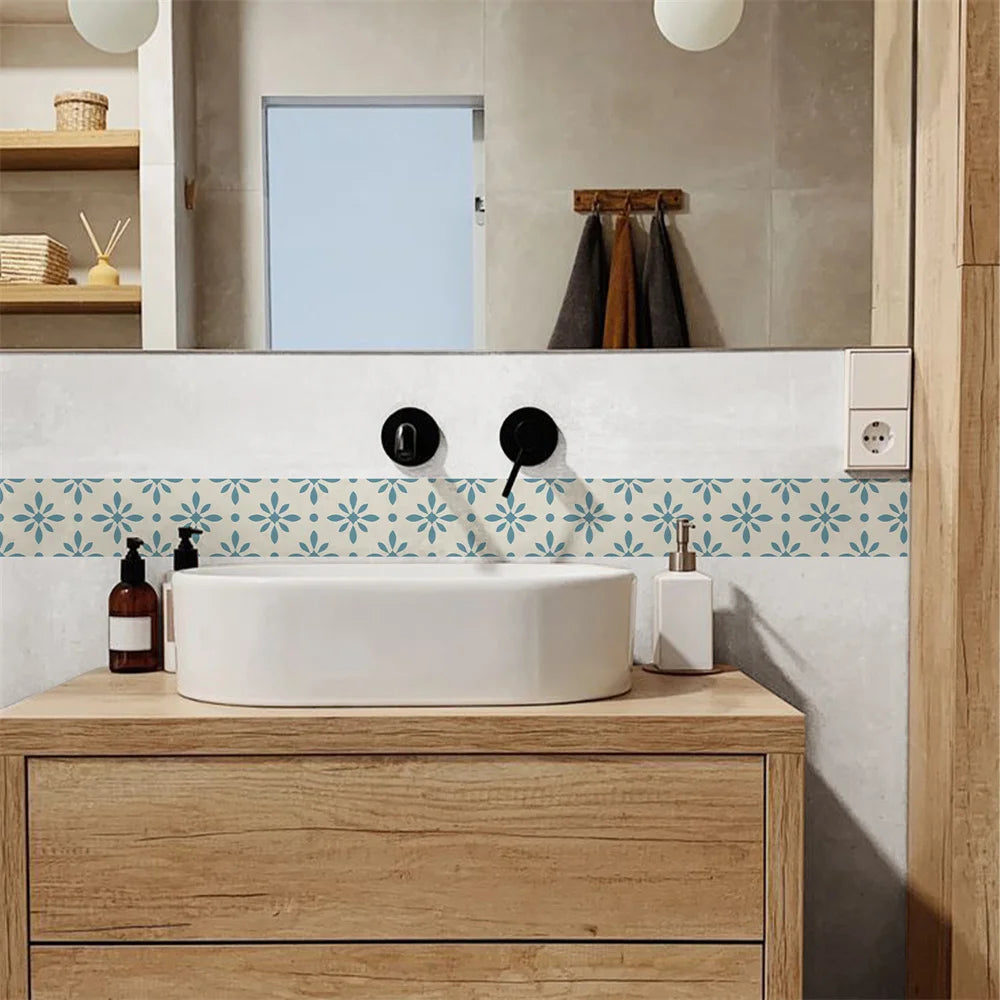 Self-Adhesive Waist Line Stickers – Waterproof Border Mural for Kitchen Decor