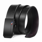 Genuine Leather Automatic Belt – Luxury Metal Buckle Strap for Men