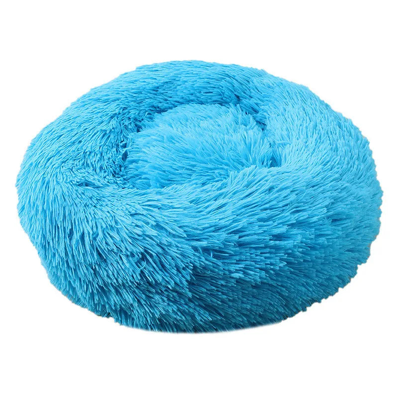 Round Plush Pet Bed – Soft Warm Dog House for Large and Medium Pets