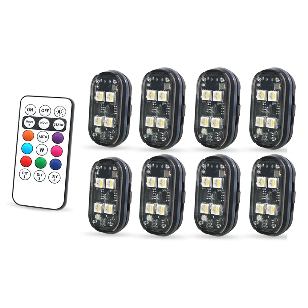 Wireless LED Strobe Lights – Multicolor Anti-Collision Warning for Car Decor