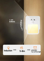 Motion Sensor LED Night Light – Dimmable EU Plug for Bedroom and Corridor