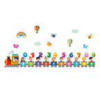 Cartoon Train Number Wall Decals – Removable PVC Stickers for Kids Nursery Room