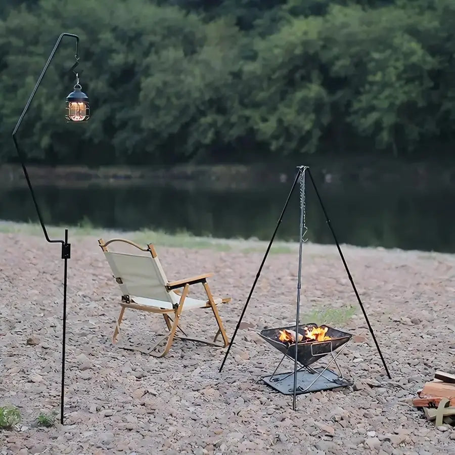 Adjustable Campfire Tripod – Stable Hanging Pot Stand for Outdoor Cooking