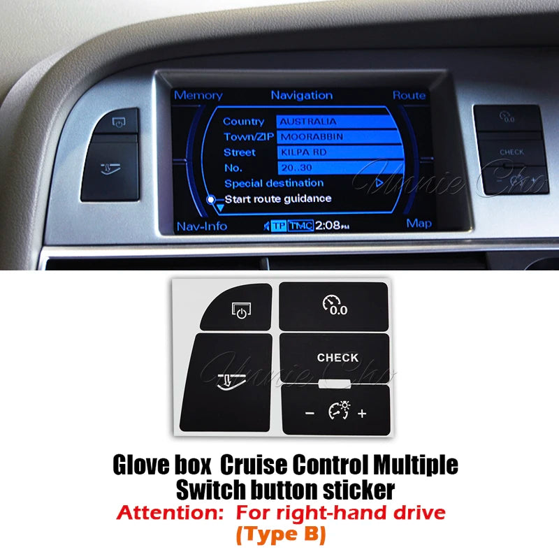 Climate Control Button Decals – Interior Repair Stickers for Audi A6 C6