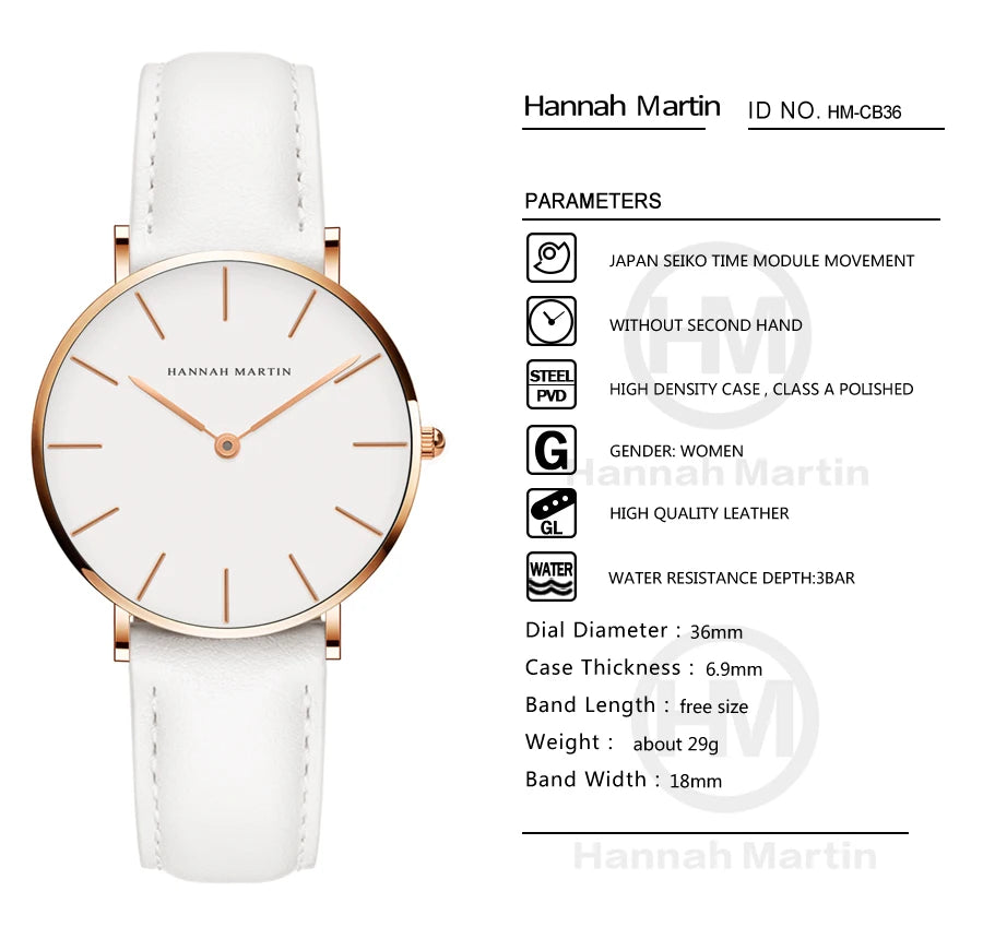Ultra Thin Leather Wristwatch – Minimalist Dress Accessory for Women