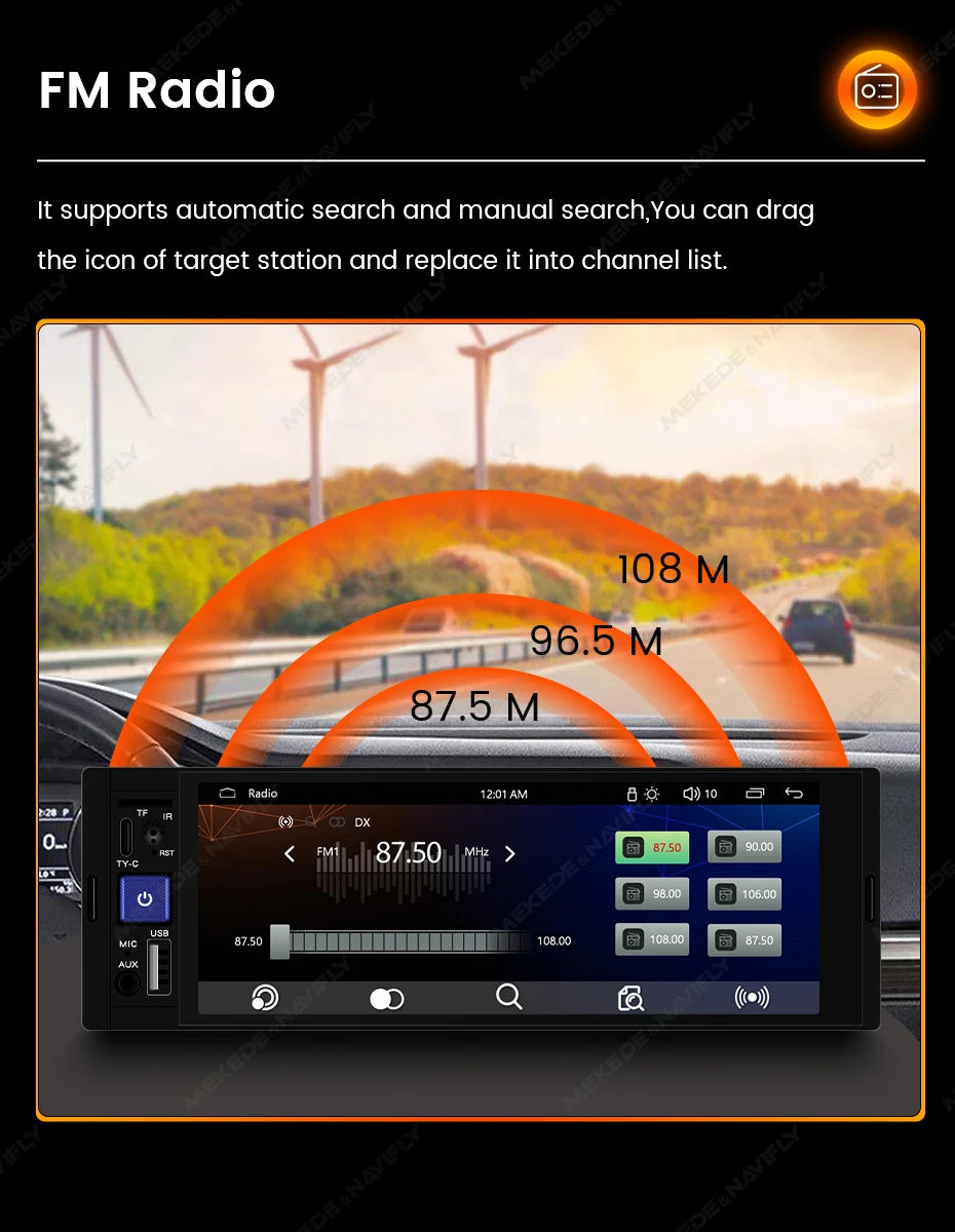 Car Multimedia Player – 6.86 Inch Touchscreen for Apple CarPlay and Android