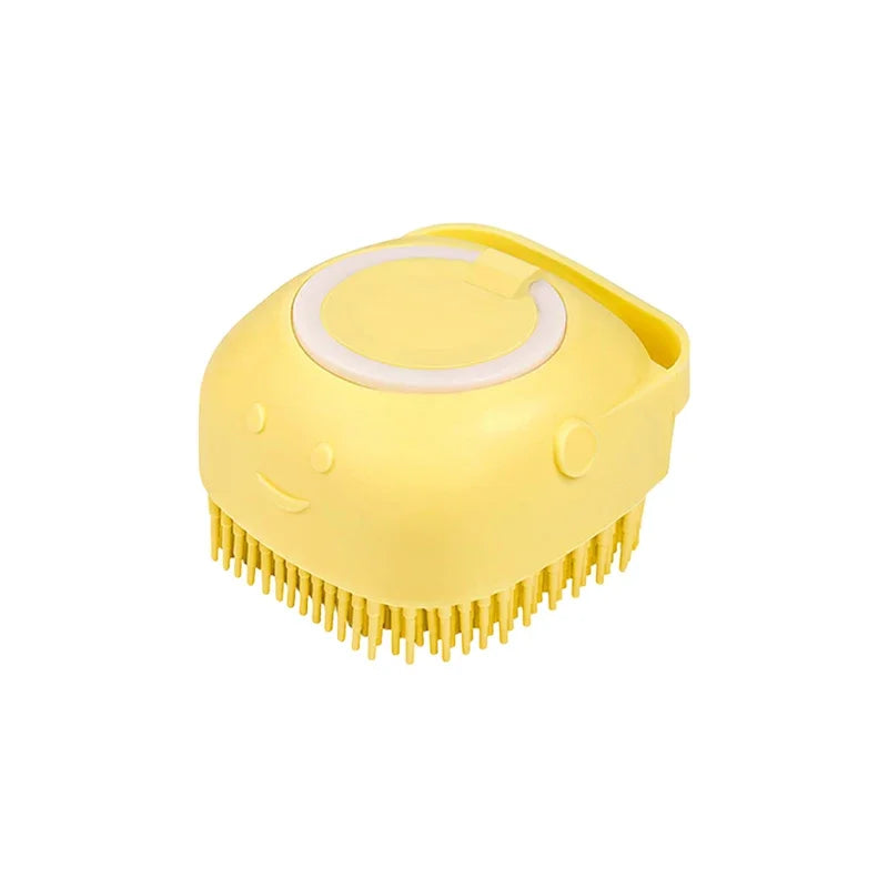 Silicone Pet Bath Brush – Shampoo Dispenser for Dog and Cat Grooming
