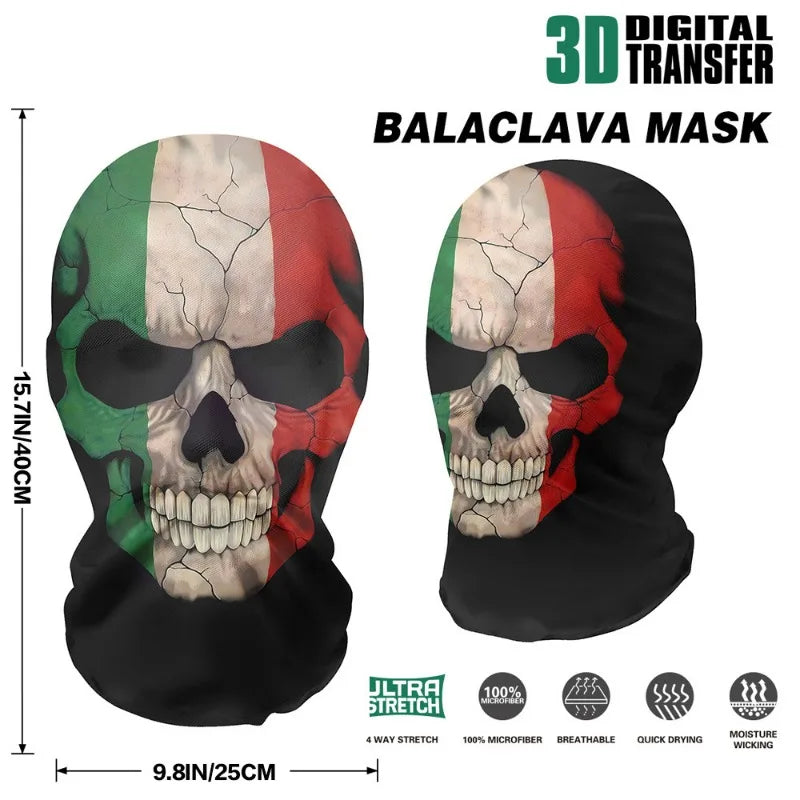 Full Face Skull Animal Mask – Breathable Mesh Headgear for Halloween Cosplay