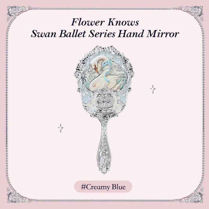 Flower Knows Swan Ballet Handheld Mirror – Vintage Makeup Accessory for Cosplay