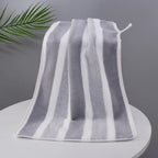 Striped Cotton Towel Set – Absorbent Quick-Dry Fabric for Bathroom Decor