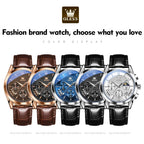 OLEVS Quartz Men's Watch – Luxury Waterproof Leather Wristwatch for Business