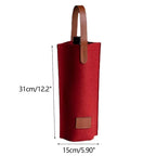 Felt Single Wine Bottle Tote – Padded Insulated Carrier for Gift Giving