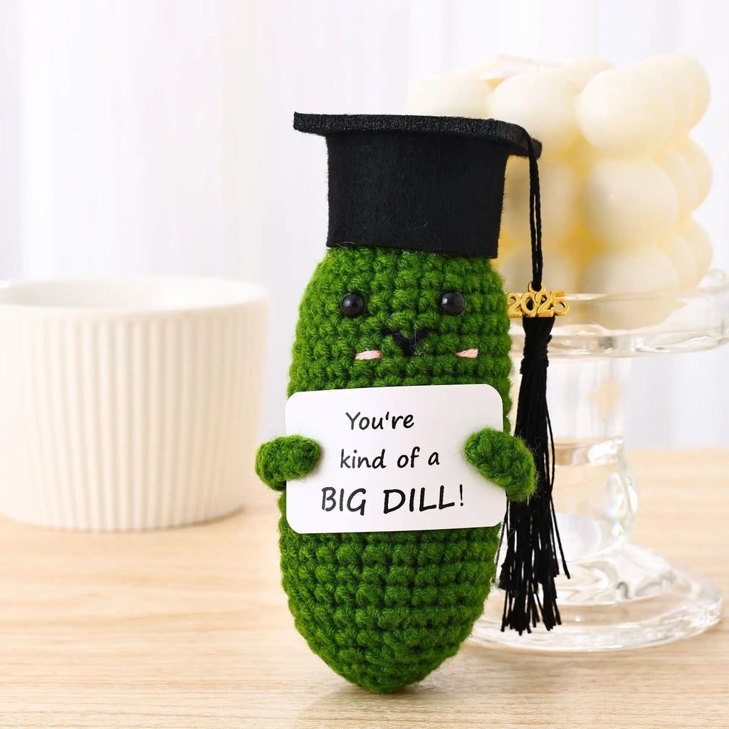 Knitted Vegetable Plush Dolls – Handmade Desktop Decor for Graduation Gift