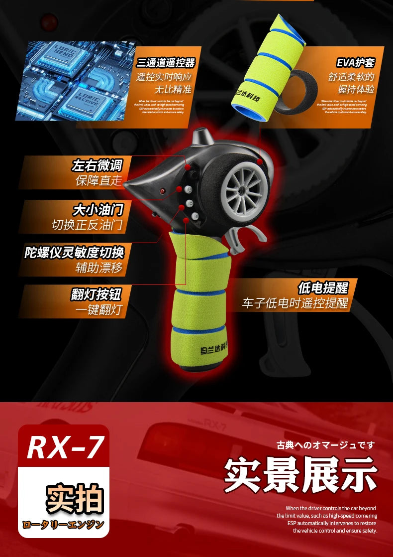 1:18 RC Drift Car – 2.4G Remote Control Vehicle with Gyro for Hobby Racing