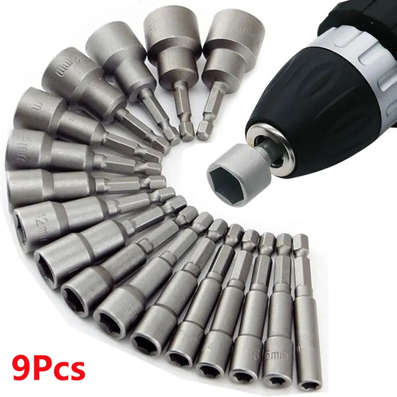 Hex Socket Nut Driver Set – 5mm-13mm Sleeve Nozzles for Mechanical Repairs