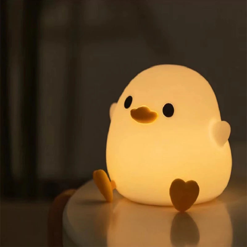 Silicone Duck Night Light – Rechargeable LED Bedside Lamp for Nursery