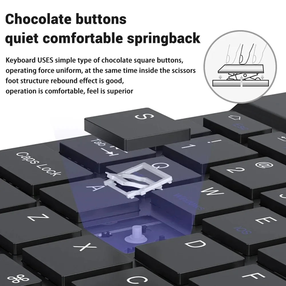 Wireless Bluetooth Keyboard and Mouse Set for iPad and Android Tablets