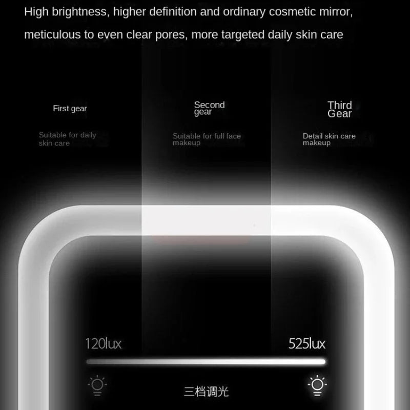 LED Touch Screen Makeup Mirror – Foldable Cosmetic Light for Daily Vanity