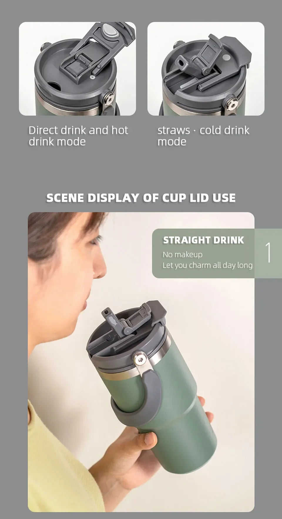 Stainless Steel Insulated Tumbler – 900ml Double-Wall Cup for Travel and Office