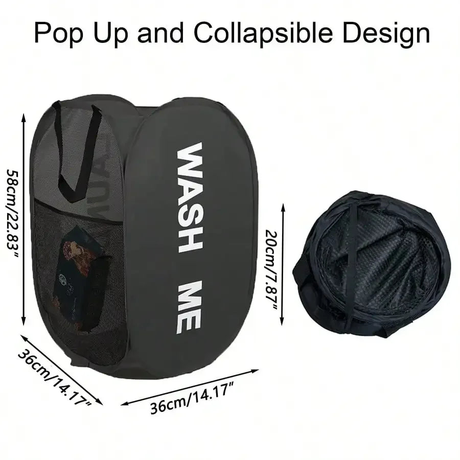 Collapsible Mesh Laundry Hamper – Breathable Pop-Up Basket for Dorm and Travel