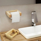 Adhesive Hemp Paper Towel Holder – Wall Mounted Rack for Bathroom Storage