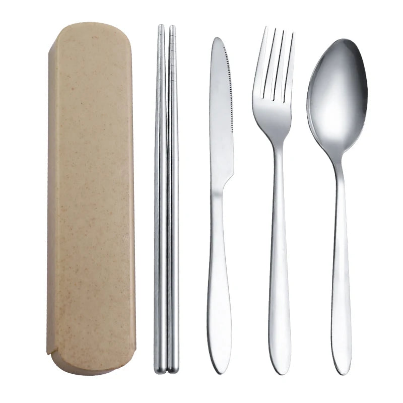 Portable Stainless Steel Cutlery Set – Durable Flatware for Camping and Travel