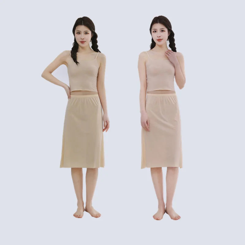 Ice Silk Half Slip – Plus Size Anti-Chafing Underskirt for Summer Dresses