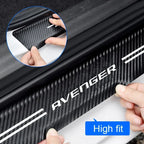 Carbon Fiber Door Sill Scuff Plates – Anti-Scratch Decal for Dodge Avenger