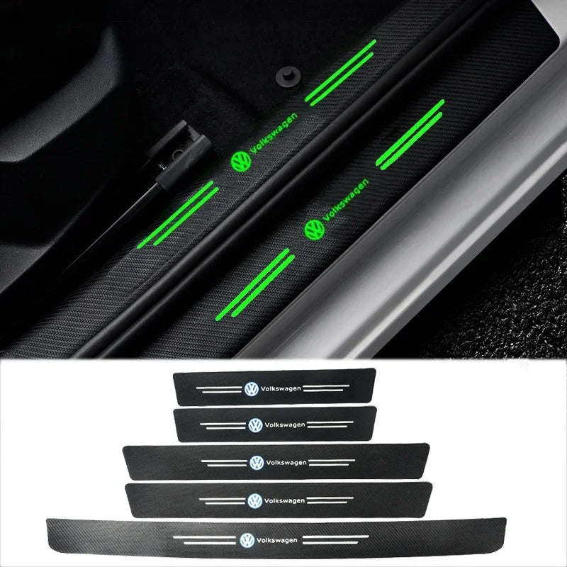 Carbon Fiber Door Sill Stickers – Protective Threshold Decals for Volkswagen