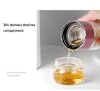 Borosilicate Glass Tea Infuser – Double Layer Bottle for Office and Travel