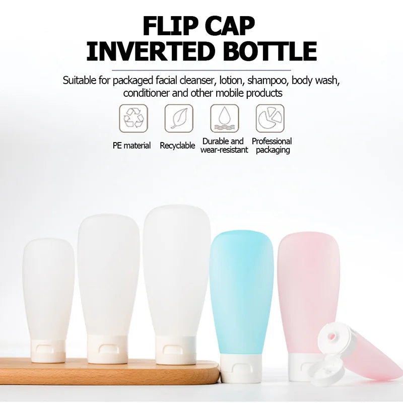 Refillable Squeeze Bottle Kit – Portable Travel Containers for Toiletries