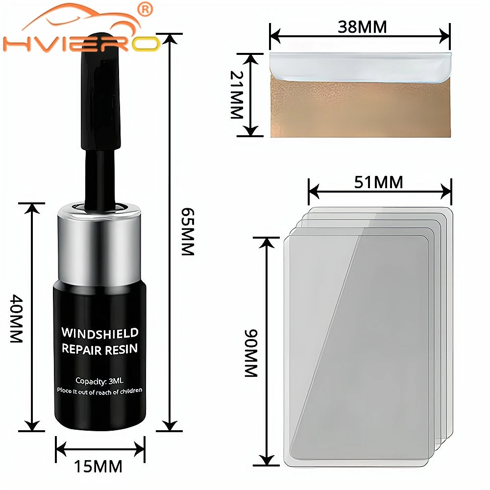 Windshield Repair Kit – Cracked Glass Scratch Restoration for Auto Care